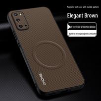 Samsung S20/S20+/S20FE/S20 Ultra Full Coverage Case with Advanced Magnetic Drop Protection and Mark Texture Samsung S20 FE brown