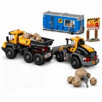 Sandėlyje Geltonas Krovininis Sunkvežimis ir Savivartis Statybiniai Blokeliai Surinkimo Modelis Blokeliai Statybinės Transporto Priemonės Žaislas Kalėdinė Dovana NO ORIGINAL BOX gray