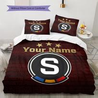 Custom Name AC Sparta Praha Bedding,Quilt Set Quilt Cover Pillowcase Home Birthday Gift(1 * duvet cover + 2 * pillowcase, without core) -HE12 135x200cm white