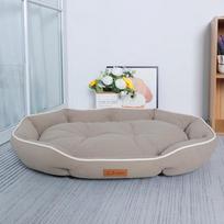 Naminio gyvūno sofa miego lova didelė šuns lova namelis katėms didelė erdvė šuns sofa miego kilimėlis žiemos šilta šuns pagalvė (Khaki,M)