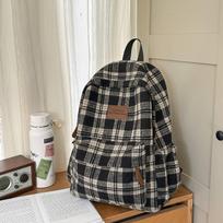 Kuprinė vienas gabalas Japonijos ins didelės talpos kuprinė retro languota kuprinė Korėjietiška versija studento universalus kuprinė no specifications rožinė