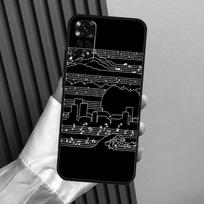 Muzikinės natos dėklas Xiaomi Redmi Note 14 Pro 13 12 11 10 15 Pro Plus Redmi 14C 13C 15C 10C 12C 15 Funda Redmi Note 9 Pro black
