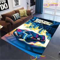 Back To The Future Carpet for Living Room Bedroom Rug Kitchen Kid Unslip Floor Mats Birthday gift photography props Alfombra Rug 40x60cm blue