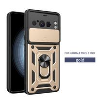For Google Pixel 8A Case Google Pixel 8 Cover Pixel 8 Pro Magnetic Ring Holder Armor Phone Case Slide Camera Protect Back Cover Google Pixel 8a gray