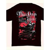 Three Days Grace Official Band T-Shirt - Gothic Snake & Skull Logo Graphic Tee, Black & Red Music Shirt with Elastic Fit, Unisex Short Sleeve Round S įvairiaspalvis