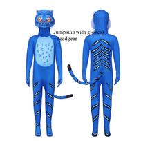 Anime kostiumas Vaikams Derpy Tigras Anime figūrėlės Helovino Cosplay kostiumas Kombinezonas Berniukams Mergaitėms Animacinis Scenos pasirodymų kostiumai Dovana 120cm blue