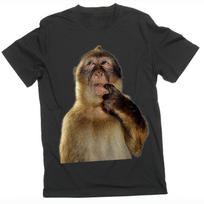Funny Thinking Monkey Meme CUTE Graphic Unisex T-Shirt XXXXL black