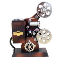 Movie Projector Mechanism Wind Up Musical Box Table Ornament Retro Music Box black