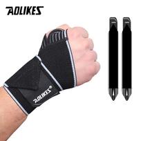 Aolikes 1 Pair Elastic Wristband Support for Gym Crossfit Powerlifting Compression Brace Strap Wraps