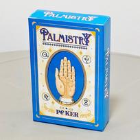 55-Card Palmistry Poker Deck 9*6cm, Includes Life, Heart, & Wisdom Line Explanations – Blue Yin-Yang Design Backs mėlyna
