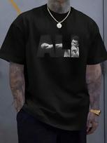 Muhammad Ali plakato spaudinys unisex trumpomis rankovėmis apvalia iškirpte T-shirt M