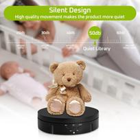3 in 1 Mirrored Rotating Display Stand with 5.9/7.08/8.66 Inch Replacement Cover, 360 Degree Rotation, with Remote Control Bundle 1 gray