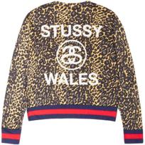 Stussy Wales Bonner Bendradarbiavimas FW25 Leopardinis Megztinis Unisex Megztinis 317019 L beige
