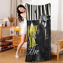Rock Band A-N-Nirvana Beach Towel Colorful Bath Towels for Girl Microfiber Quick Dry Custom Sand Free Beach Yoga Spa Gym Pool 70cm×140cm gray