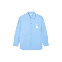 MLB SS24 Los Angeles Dodgers Monogram Big Lux Embroidered Logo Point Collar Long Sleeve Shirt Unisex shirts Blue 3AWSM0341-07SBL S