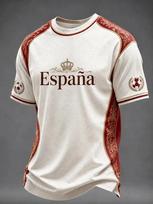 2026 Spain National Team Flag, Fans Football Jersey, Lion Retro 3D Quick Drying Sports Casual Men's Top T-shirt M