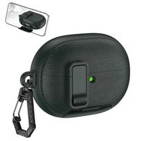 Odos tekstūros ausinių apsauginis dėklas su kabliuku ir įmontuojamu stoveliu, skirtas Huawei FreeBuds Pro 5, TPU‑PC smūgiams atsparus belaidžių ausinių dangtelis For Huawei FreeBuds Pro 5