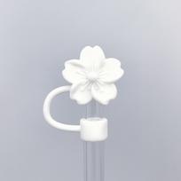 8mm Begonia Flower Straw Cap for 10mm Stanley Water Cup: Anti-Overflow Design gray