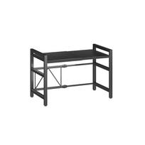 Floor-Standing Kitchen Rack: Rice Cooker, Microwave & Oven Organizer Shelf black