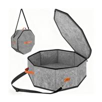 Cloth Hat Carriers Wide Brims Hat Travel Container For Travel Featuring Top Elastic Luggage Strap And 17 Inch Depth šviesiai pilka spalva
