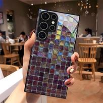 Žalias ir rožinis languotas stiklinis telefono dėklas, skirtas Samsung Galaxy S26 S25 S24 S22 S23 Ultra S21 Plus 5G, matinis, neslystantis, pilnas dangtelis Galaxy S26