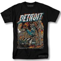 Detroit Pistons Shirt Skeleton Vintage Style Graphic Design T-shirt M gray