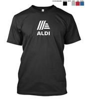 Naujas ALDI Süd Maisto Prekių Parduotuvės Logotipas Klasikinis Premium VYRAS MOTERIS Marškinėliai S dydžio iki 5XL XXXL black