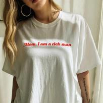 Feminist T-Shirt Mom I Am A Rich Man Tee Vintage Aesthetic Equal Rights Feminist Shirt Women Em L