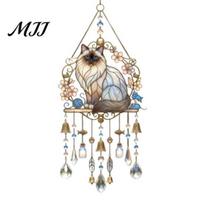 Acrylic Sun Catcher Cat Wind Chime Suncatcher, Hanging Decor with Rainbow Prism Drops, Theme Home Weatherproof Window Patio Garden Ornament, Gift for 20cm A gray