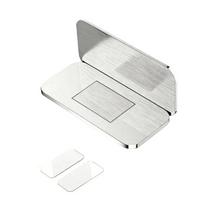 Itin plonas magnetinis spintelės durelių fiksatorius Lipnus be gręžimo montuojamas Tylus uždarymas Nerūdijančio plieno stalčiaus pritraukiklis virtuvės spintai baldams 1Set(2pcs) sidabras