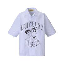 Onitsuka Tiger X Astro Boy Collaboration SS Shirt Fashion Casual Short Sleeve Shirt Unisex shirts Light-Blue 2181B118-300 XL white