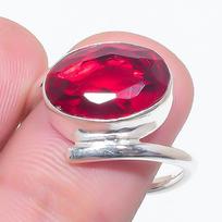 Granato Brangakmenio 925 Sterlinginio Sidabro Žiedas Dydis 7 red
