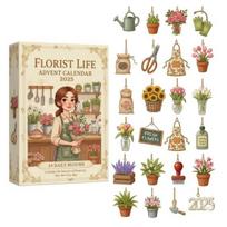 Florist Life Advent Calendar 24 Days Daily Bloom Countdown Calendar Gift Box beige
