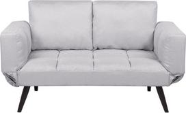 Beliani Dvivietė išskleidžiama sofa BREKKE šviesiai pilka