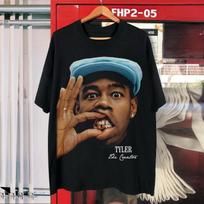 Trumpomis rankovėmis Tyler Amerikietiško retro gatvės hiphopo HIPHOP grynos medvilnės marginti trumparankoviai marškinėliai vyrams S juoda