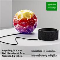 Moon Wrist Stone Ball Children Toy Bouncing Ball For Kis Outdoor Sports Prevention Of Myopia Hand-Eye Coordination Training Game brown