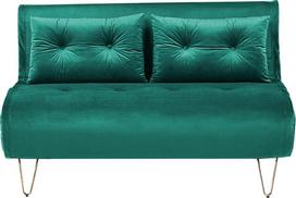 Beliani Dvivietė išskleidžiama sofa VESTFOLD, veliūras, tamsiai žalia