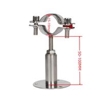 Reguliuojamas 304 nerūdijančio plieno vamzdžio laikiklis su teleskopiniu atraminiu pagrindu Φ15-19 Height range 50-100mm gray