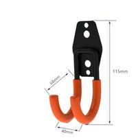 Sunkus metalinis kablys Garažo organizatorius prie sienos tvirtinamas dviračių pakabos kabliukai, ant sienos tvirtinamas neslystantis laikymo kabliukas kopėčioms sodo įrankis Small curved hook oranžinė
