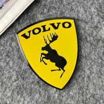 Briedžio skydas Automobilio emblema Ženklelis 3D metalinė lipdukas Volvo XC60 XC90 S60 S90 V60 XC40 V50 Automobilio sparnas bagažinė Išorės priedaiDR6 yellow