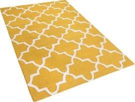 Beliani Kilimas SILVAN geltonas 140 x 200 cm vilnonis