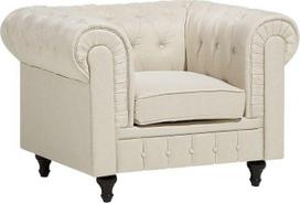 Beliani CHESTERFIELD fotelis, smėlio spalvos