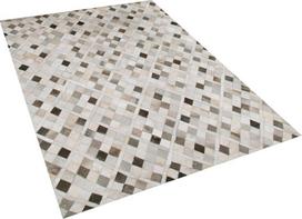 Beliani Kilimas HIRKA pilkas 140 x 200 cm iš natūralios odos