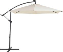 Beliani Sodo skėtis su LED apšvietimu ir atrama 285 cm CORVAL smėlio spalvos