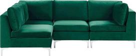 Beliani Modulinė sofa EVJA skirta 4 asmenims, dešininė, žalia, veliūrinė