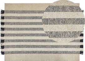 Beliani Kilimas TACETTIN baltas 160 x 230 cm vilna