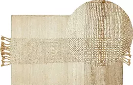 Beliani Kilimas HAMZALAR smėlio spalvos 80 x 150 cm džiutas