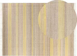 Beliani Kilimas TALPUR geltonas 160 x 230 cm džiutas