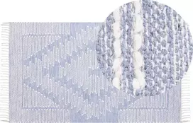 Beliani Kilimas ANSAR Mėlynas 80 x 150 cm Medvilnė