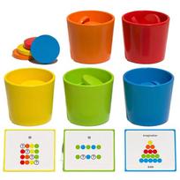 Baby Color Sorting Cup Montessori Toy Math Counting Logical Thinking Matching Sensory Games Parish Educational Material Kids Toy white